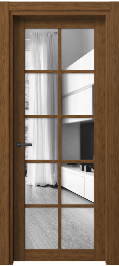 Межкомнатная дверь Нео 2106 Лесной орех Двустороннее зеркало, триплекс Цена 35019 ₽ | Volhovec