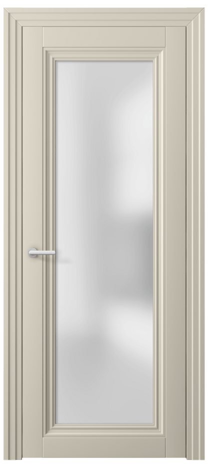Межкомнатная дверь Центро 2502 ПЭТ светло-бежевый Сатинированное стекло Цена 45320 ₽ | Volhovec