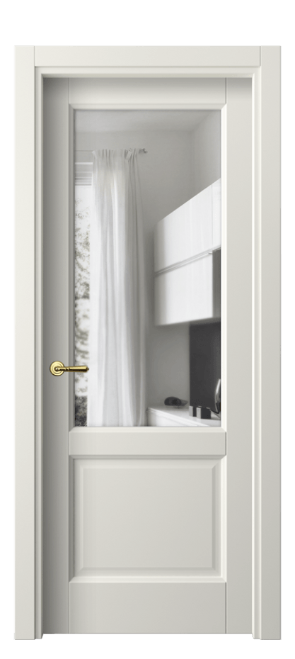 Межкомнатная дверь Галант 1422 Матовый жемчужный Прозрачное стекло Цена 52399 ₽ | Volhovec