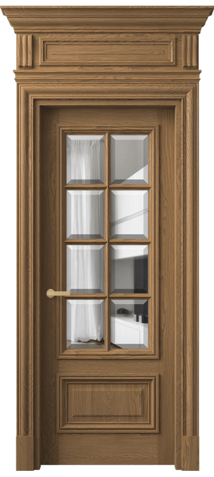 Межкомнатная дверь Антик 7316 Дуб мускатный матовый Прозрачное стекло с фацетом Цена 323560 ₽ | Volhovec