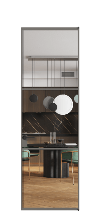 Алюминиевая дверь АЛПЛ040.03 Алюминий классический серый Прозрачное стекло "Кристал Вижн", калёное Цена 143410  | Volhovec