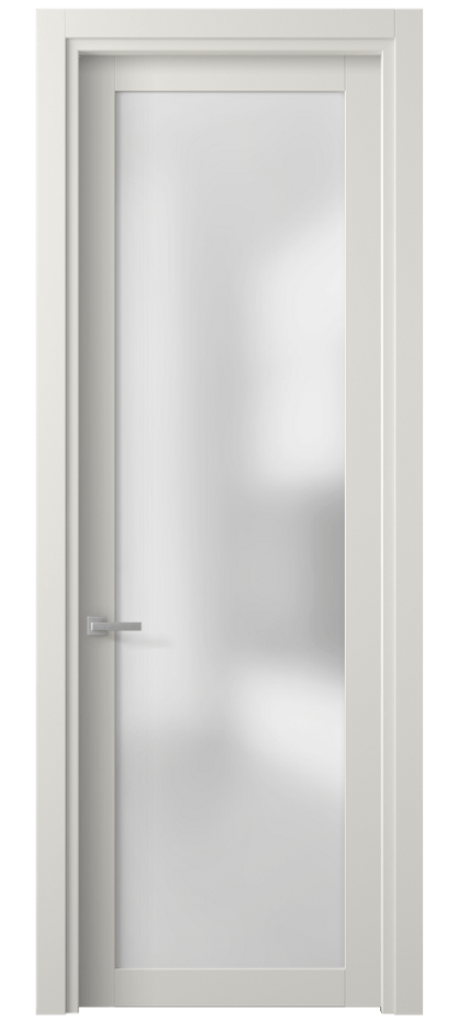 Межкомнатная дверь Планум 2102 ПЭТ белоснежный Сатинированное стекло Цена 33191 ₽ | Volhovec
