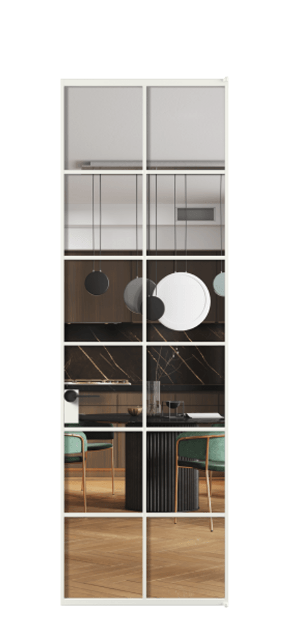 Алюминиевая дверь АЛПЛ040.05 Алюминий светло-серый Прозрачное стекло "Кристал Вижн", калёное Цена 909970  | Volhovec