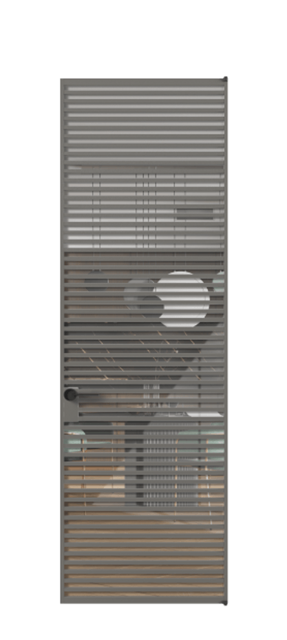 Алюминиевая дверь АЛПЛ040.07 Алюминий классический серый Рефлективное прозрачное стекло "Стопсол", калёное Цена 219880  | Volhovec