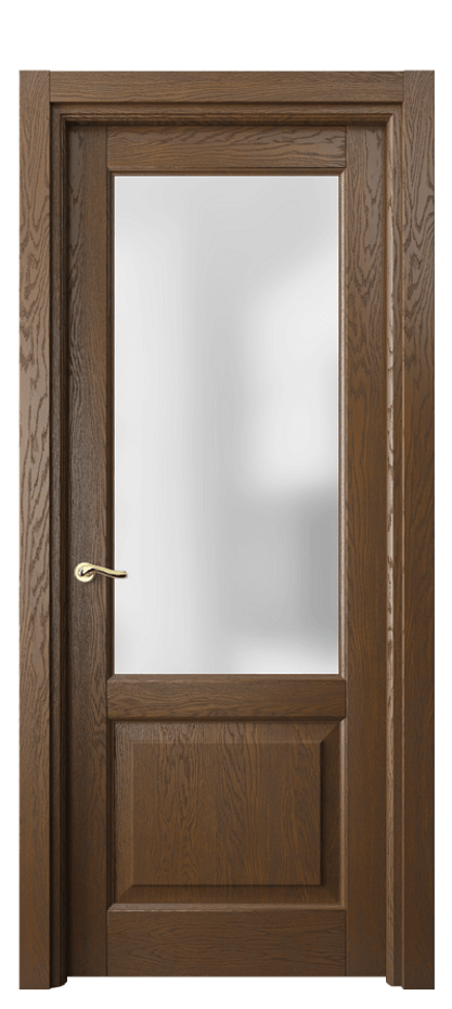 Межкомнатная дверь Лигнум 0740 Дуб королевский брашированный Сатинированное стекло Цена 156750 ₽ | Volhovec