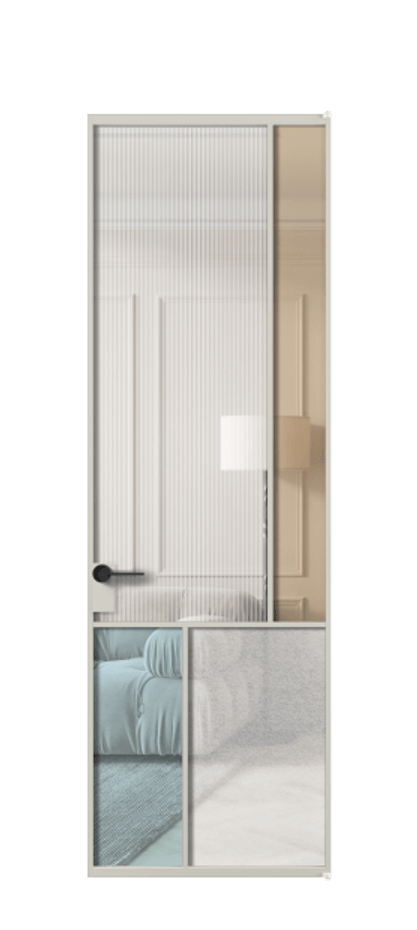 Межкомнатная дверь Мозаик АЛПЛ041.21 Алюминий тёплый серый Комбинация стекол Группы 1 и Группы 3 Цена 189060 ₽ | Volhovec