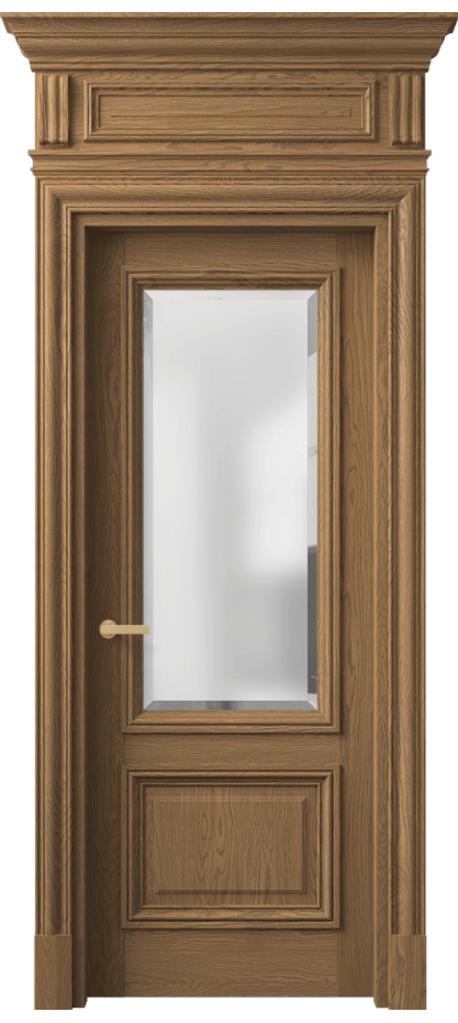 Межкомнатная дверь Антик 7302 Дуб мускатный матовый Сатинированное стекло с фацетом Цена 291440 ₽ | Volhovec