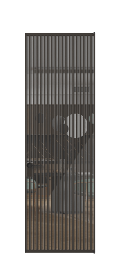 Алюминиевая дверь АЛПЛ040.06 Алюминий антрацит Рефлективное прозрачное стекло "Стопсол", калёное Цена 219880  | Volhovec