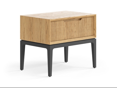 Мебель Тумба прикроватная Вельвет 1 ящик. Цвет Дуб пшеничный матовый. Материал Массив дуба матовый. Коллекция Тумба прикроватная Вельвет 1 ящик. Картинка.