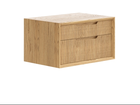 Мебель Тумба подвесная прикроватная Вельвет 2 ящика. Цвет Дуб пшеничный матовый. Материал Массив дуба матовый. Коллекция Тумба подвесная прикроватная Вельвет 2 ящика. Картинка.