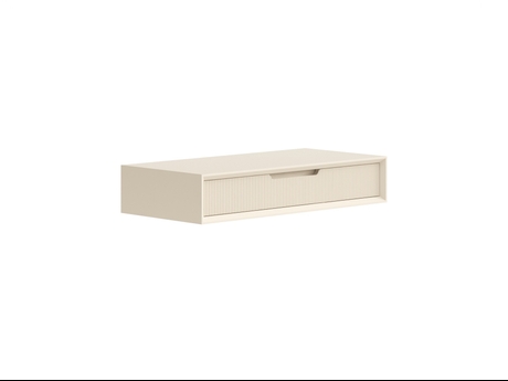 Мебель Консоль подвесная Вельвет 1 ящик. Цвет Матовый светло-бежевый. Материал Гладкая эмаль. Коллекция Консоль подвесная Вельвет 1 ящик. Картинка.