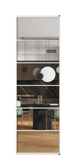 Дверь межкомнатная АЛПЛ040.04 Crystalvision АСР. Цвет Алюминий серый. Материал Алюминий в эмали. Коллекция Формато. Картинка.