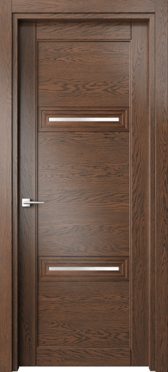 Дверь межкомнатная 6113 ДКЧ САТ. Цвет Дуб коньячный. Материал Массив дуба. Коллекция Эго. Картинка.