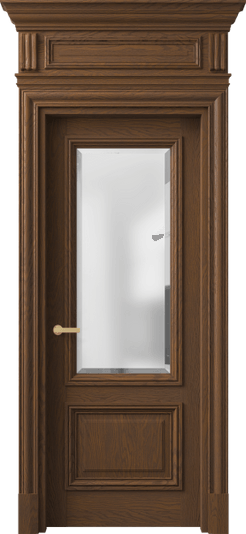 Дверь межкомнатная 7302 ДКШ.М САТ-Ф. Цвет Дуб каштановый матовый. Материал Массив дуба матовый. Коллекция Антик. Картинка.