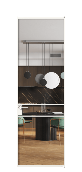 Дверь межкомнатная АЛПЛ040.02 Crystalvision БЕЛ. Цвет Алюминий Белый. Материал Алюминий. Коллекция Формато. Картинка.